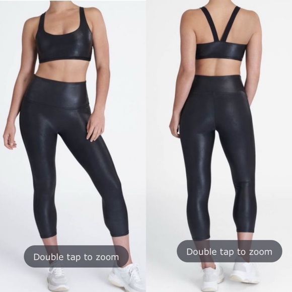 SPANX Faux Leather Cropped Legging L - Picture 1 of 6